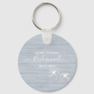 Chaveiro BOHO Jarras de Casamento em Mason de Madeira à Der