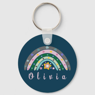 Chaveiro Boho Rainbow Trendy com Nome Personalizado