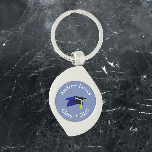 Chaveiro boina de formatura azul - turma de 2027 - seu nome