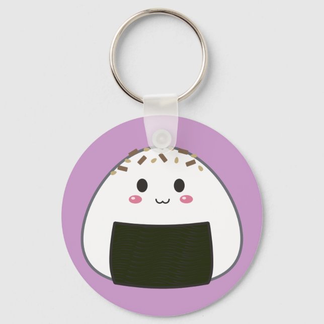 Chaveiro Bola de Arroz "Onigiri" de Kawaii com Toppings (Frente)