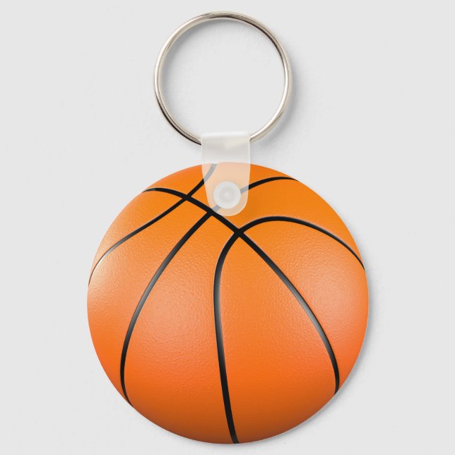 Chaveiro bola de basquetebol laranja 3D (Frente)