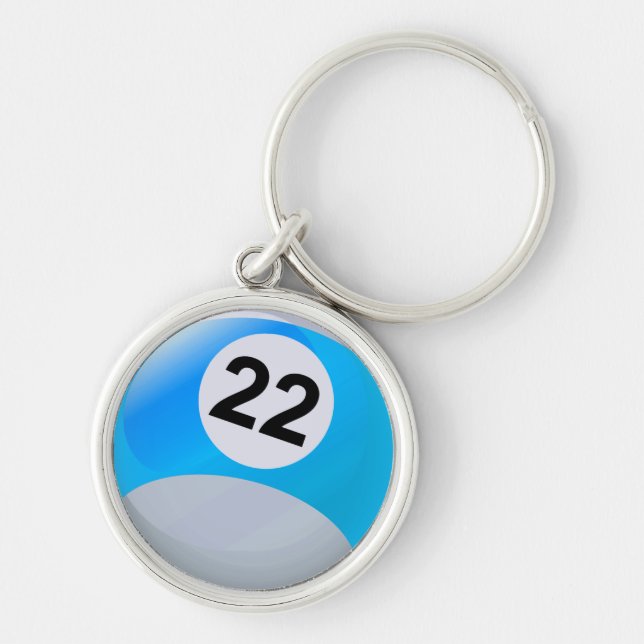 Chaveiro Bola de bilhar do número 22 (Frente)