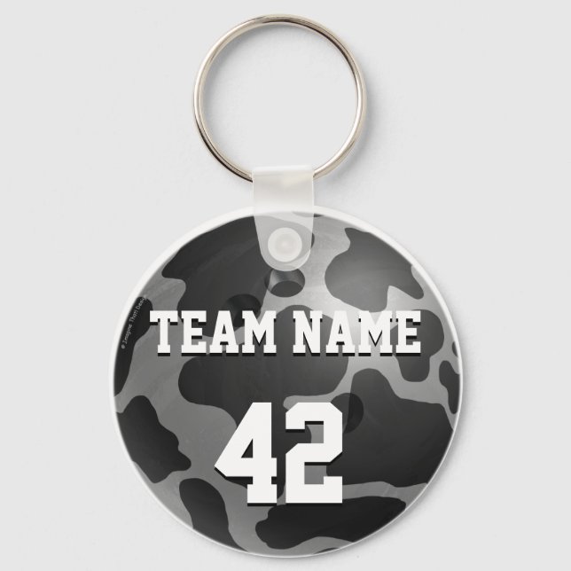 Chaveiro Bola de Boliche Vaca Cinza (Frente)