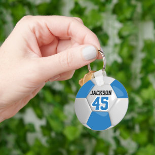 Chaveiro Bola de ⚽ de Futebol da Equipe Azul e Branca