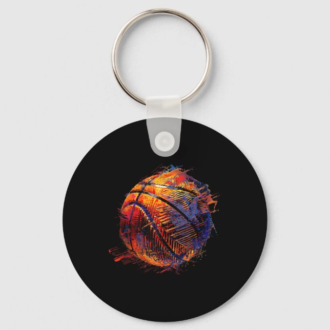 Chaveiro Bola de Desenho de Cabelo de Basquete P (Frente)