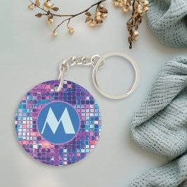 Chaveiro Bola de Disco Azul e Roxo do Groovy Personalizada