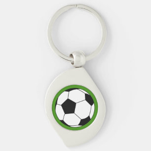 Chaveiro Bola de futebol branca negra em verde