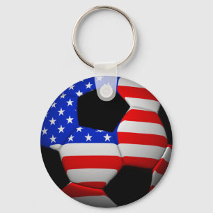 Chaveiro Bola de futebol da bandeira dos E.U.