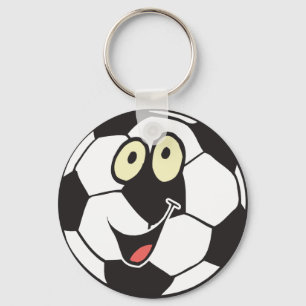 Chaveiro bola de futebol de desenho animado feliz