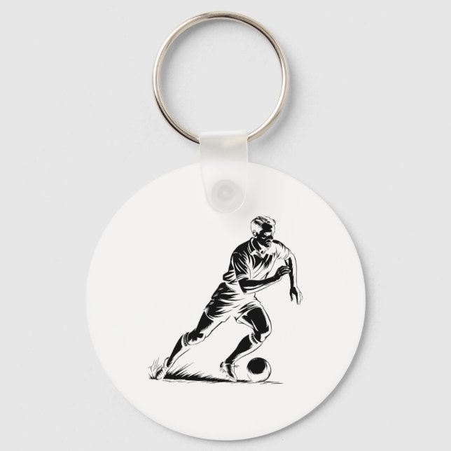 Chaveiro Bola de Futebol em Movimento Design de Arte Pixel  (Frente)