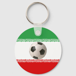Chaveiro Bola de futebol no centro da bandeira iraniana