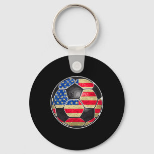 Chaveiro Bola de Futebol Patriótica Bandeira dos EUA