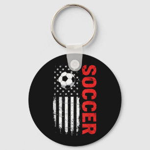 Chaveiro Bola de Futebol Patriótica EUA Bandeira Americana