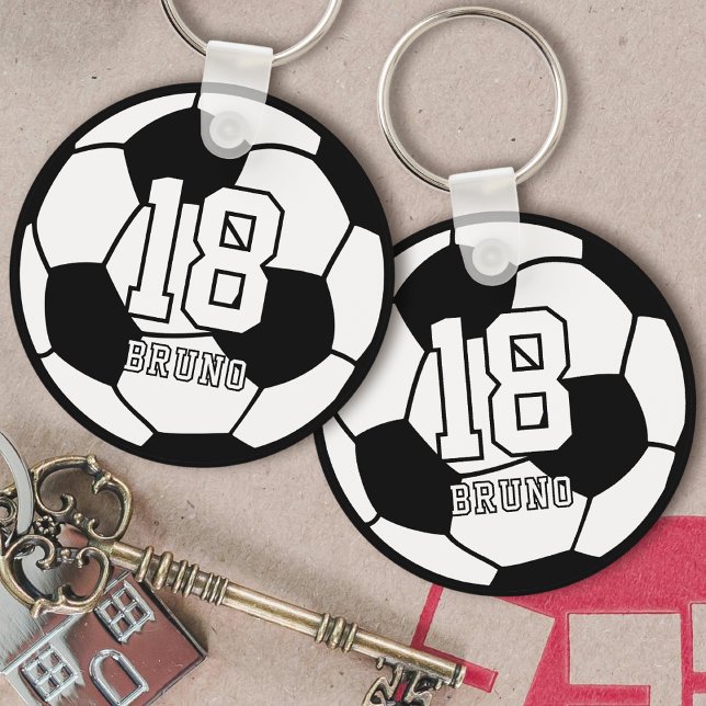 Chaveiro Bola de Futebol Personalizada com Nome e Número da (Criador carregado)