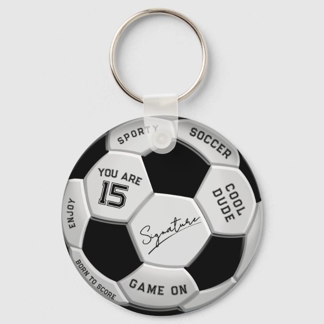 Chaveiro Bola de Futebol Personalizada de Aniversário  | Id (Frente)