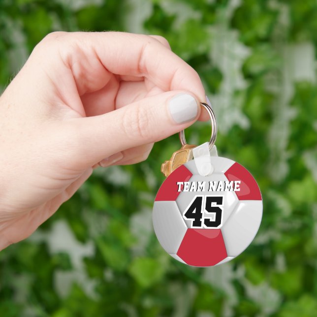 Chaveiro Bola de Futebol Red & White Team (Mão)