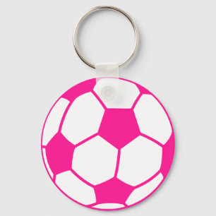 Chaveiro Bola de Futebol Rosa Quente