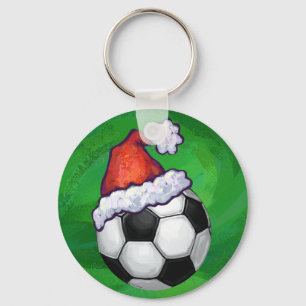 Chaveiro Bola de Futebol Santa Hat em Verde