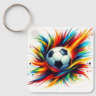 Chaveiro Bola de Futebol Splash Futurista Abstrato