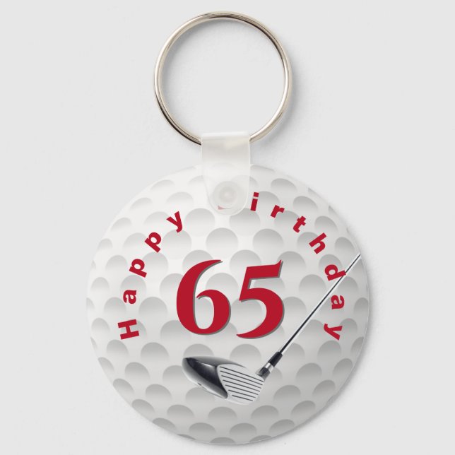 Chaveiro Bola de Golfe de 65.º aniversário (Frente)