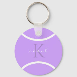 Chaveiro Bola de Tênis púrpura e treinador monograma inicia