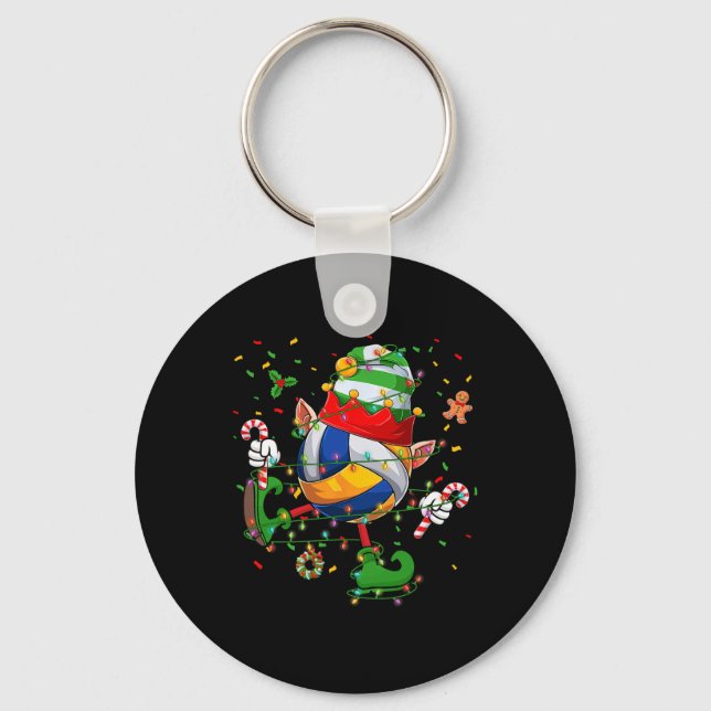 Chaveiro Bola de Voleibol Dançante Elf Hat Scute Ss Cute Ss (Frente)