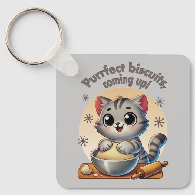 Chaveiro "Bolachas Puras, a subir" Gato de Conhecimento (Frente)