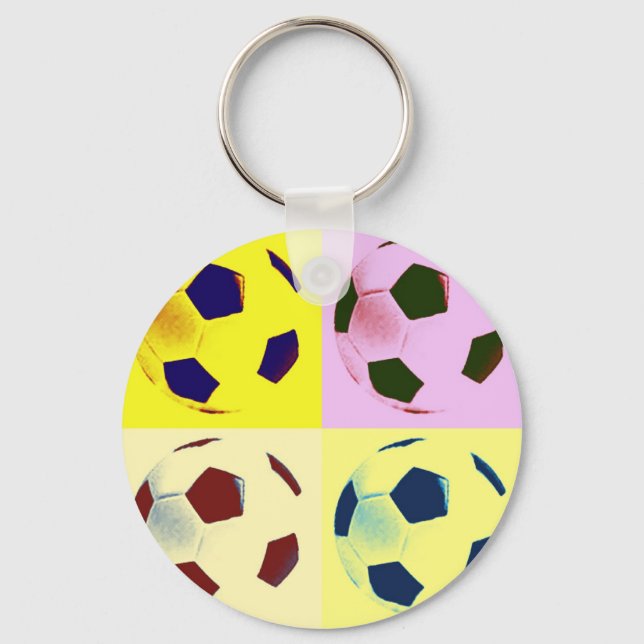 Chaveiro Bolas de futebol de pop Art (Frente)