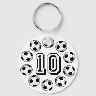 CHAVEIRO BOLAS DE FUTEBOL E NÚMERO 10