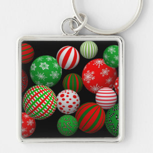 Chaveiro Bolas de Natal 3D