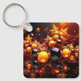 Chaveiro Bolas De ouro E Estrelas Fractais