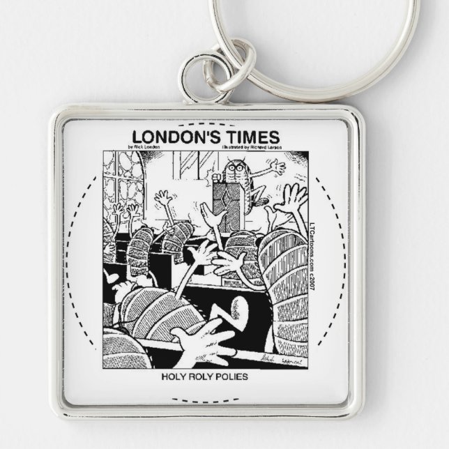 Chaveiro Bolas de Pilha Sagradas São Divertidas (Frente)