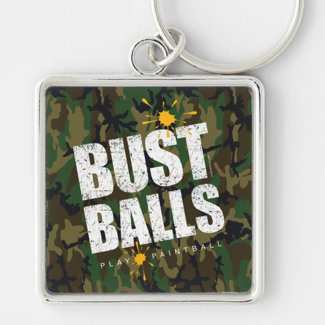 Chaveiro Bolas do busto do Paintball (camo) (Frente)