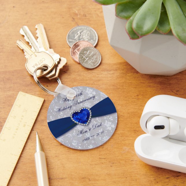 Chaveiro Bold Damask 45th Casamento Aniversário Chave (Mesa)