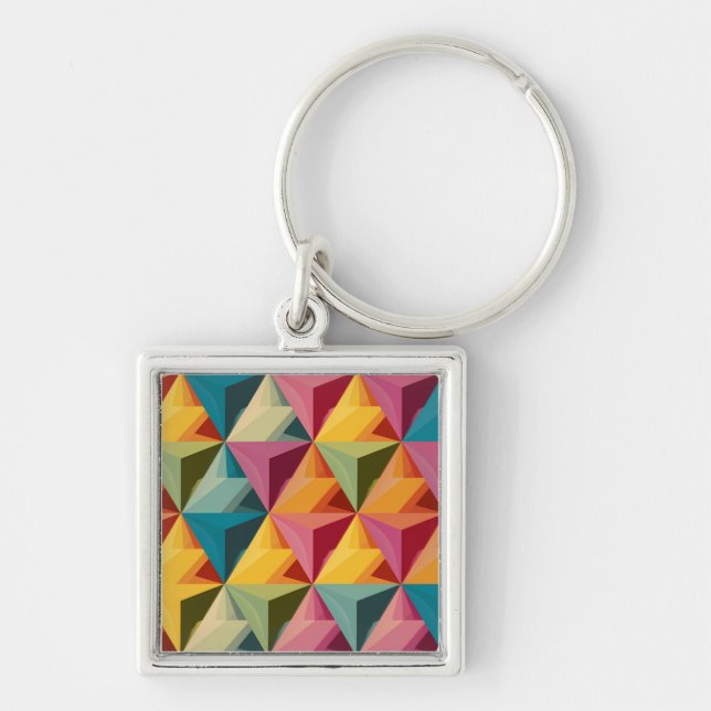 Chaveiro Bold Geometric Triangle Pattern  (Frente)