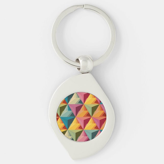 Chaveiro Bold Geometric Triangle Pattern  (Frente)