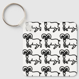 Chaveiro Bold Ram Zodiac Keychain – Minimal Aries Animal