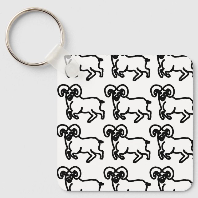 Chaveiro Bold Ram Zodiac Keychain – Minimal Aries Animal  (Frente)