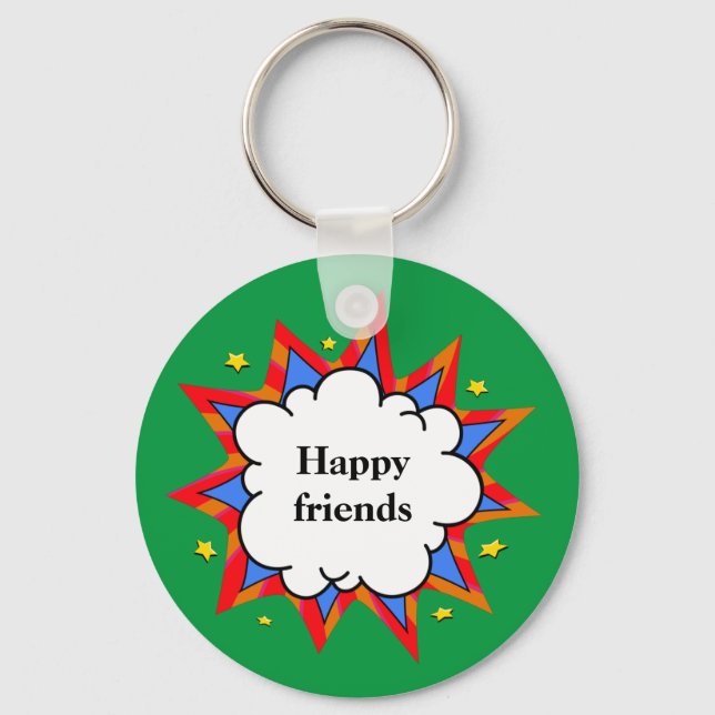 Chaveiro bolha colorida de fala (Frente)