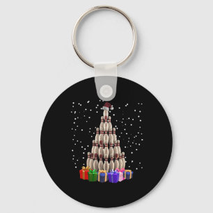 Chaveiro Boliche Árvore de Natal Engraçado Família Xmas Cor