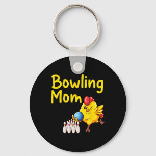 Chaveiro Boliche Bonita Mãe Entusiasta do Jogo do Bowler En