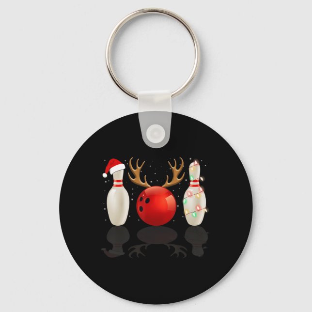 Chaveiro Boliche de Natal Santa Hat Luzes de Natal Presente (Frente)
