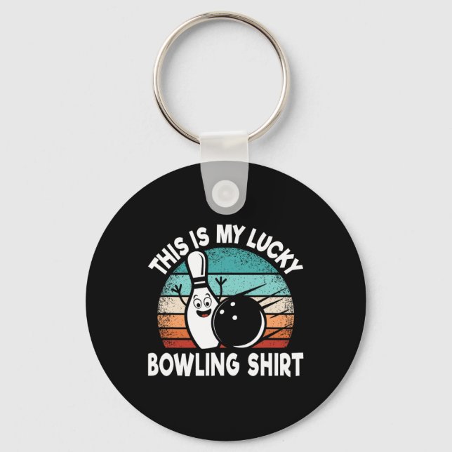 Chaveiro Boliche Engraçada Sobre Bowler Esta É Minha Sorte  (Frente)