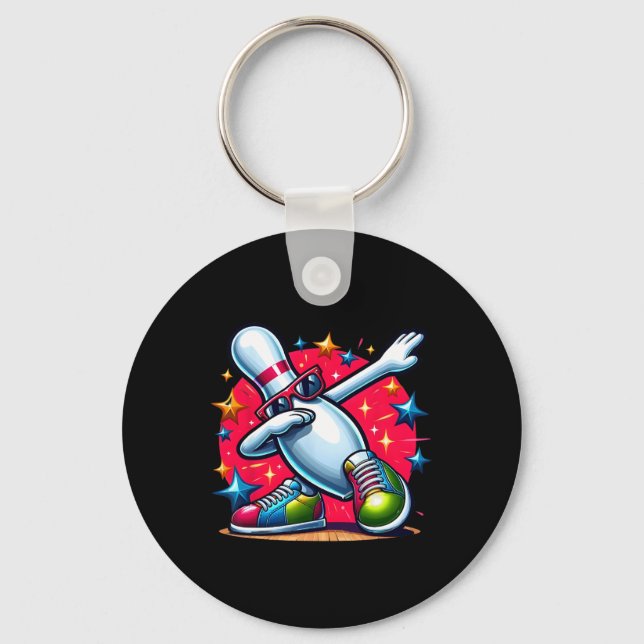 Chaveiro Boliche Pin Dabbing Sungles Bowler Player Men Wome (Frente)