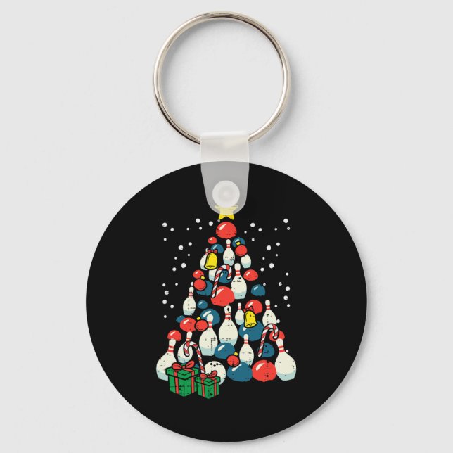 Chaveiro Boliches de Árvore de Natal Jogadores de Bowler de (Frente)