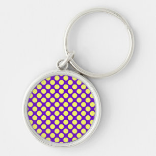 Chaveiro Bolinhas amarelas com stouro roxo