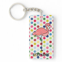 Bolinhas coloridas personalizadas do flamingo