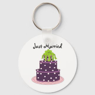 Chaveiro Bolo de Casamento Roxo Elegante - Recém-Casados