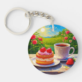 Chaveiro Bolo de morango e café