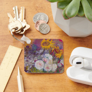 Chaveiro Bolsa com girassóis e Rosas de Vincent van Gogh